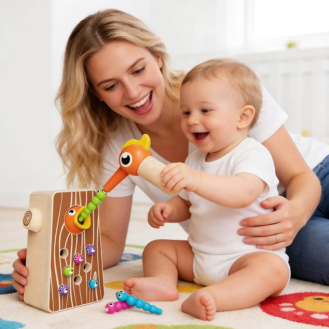 Montessori Wooden Bird Feeding Game Toys for Boys and Girls Aged 2-4 - Image 2