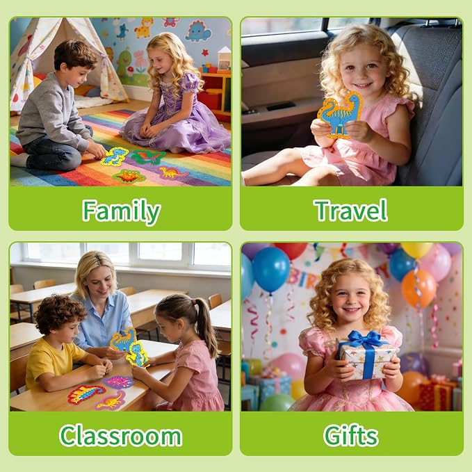 Dinosaur Lacing Cards, Sewing Kit for Kids,Fine Motor Skills Toys - Image 4