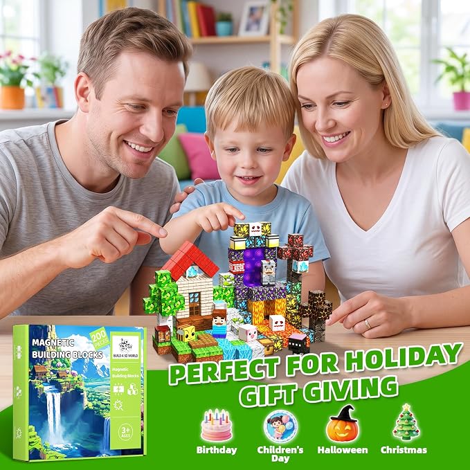 200PCS Magnetic Blocks, STEM Educational Magnetic Building cubes Toy - Image 6