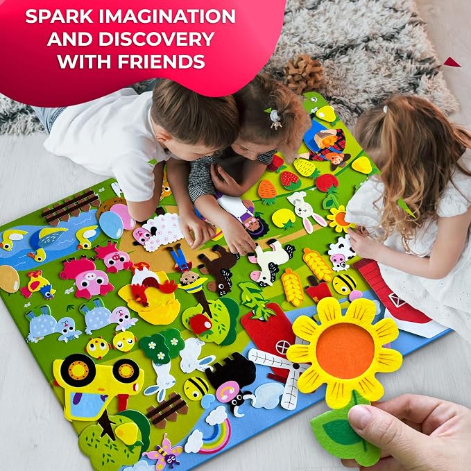 Quokka Farm Felt Board for Toddlers 61 Pcs - Double-Thick Story Set - Image 5