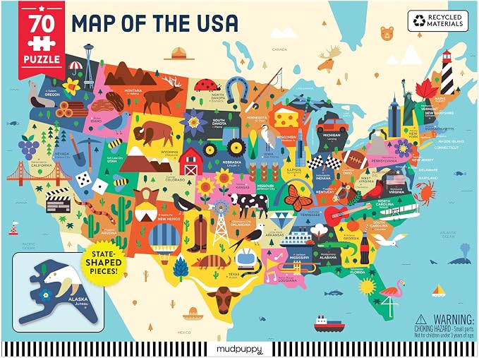 Mudpuppy - Map Of The U.S.A. 70 Piece Geographic Puzzle for Kids - Image 5