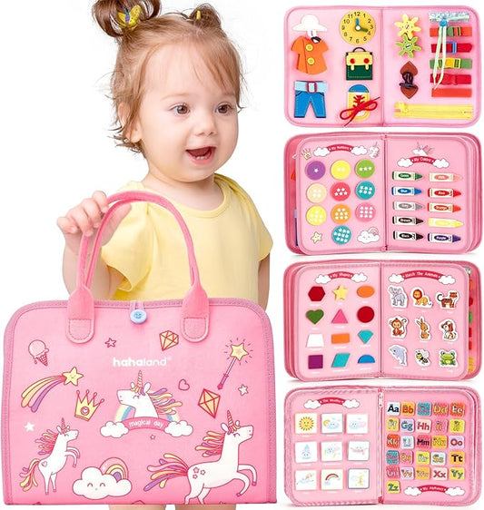 hahaland Busy Board Montessori Toys Busy Book Toddler Girl Gifts Travel Toy by hahaland