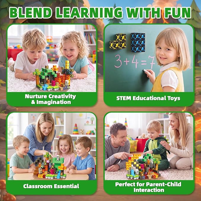 200PCS Magnetic Blocks STEM Educational Magnetic Building Cubes Toys - Image 5