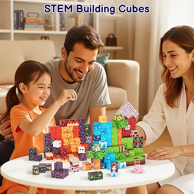 200PCS Magnetic Blocks, Magnetic Building Blocks Cubes Tiles for Kid - Image 6