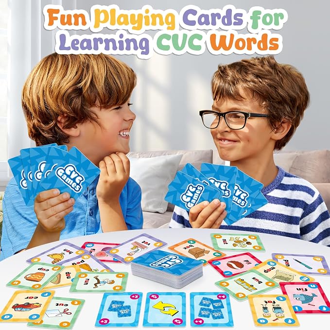 Torlam Phonics Games for Kids, CVC Word Games Learn to Read Spelling Reading Sight Word Flash Cards, Speech Therapy Toys Kindergarten Classroom Must Have Learning Activities Homeschool Supplies - Image 2