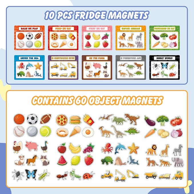 10PCS Magnetic Sorting Toy for Kids, Category Fridge Magnets for Kids - Image 2