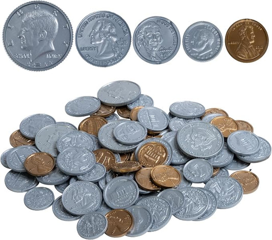 Learning Advantage Play Coin Set, Plastic, Realistic Coins for Pretend Play by LEARNINGADVANTAGE