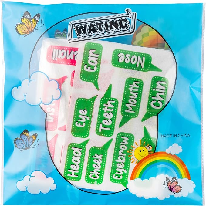 WATINC Body Parts Felt Story Board Set - 35Pcs Flannel Teaching Kit (White) - Image 7