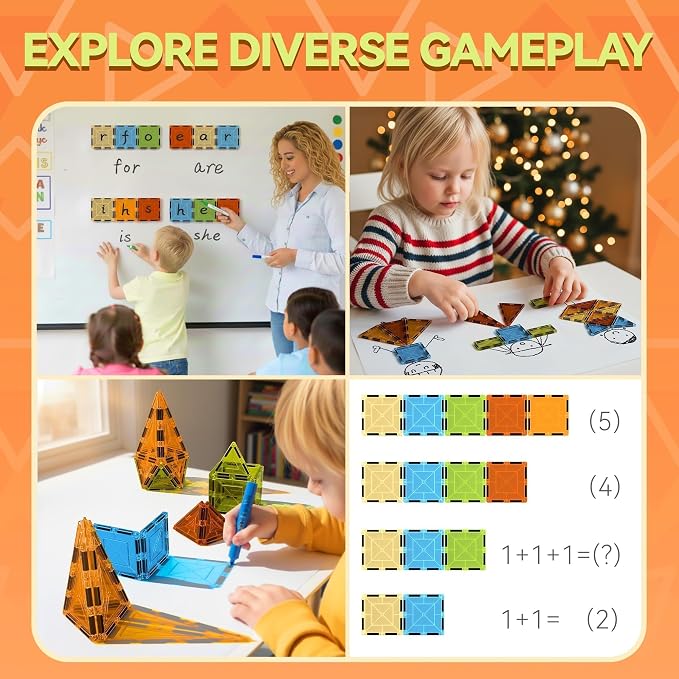 Magnetic Tiles Building Toys with 8 Magnetic Blocks for Kids Ages 3-5 4-8 - Image 7