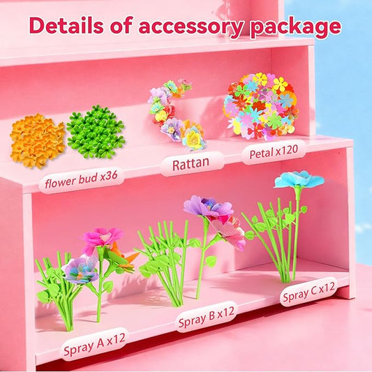 Unitour DIY Flower Bouquet Craft Kits，Arts and Crafts Flowers Market Toy for Kids，Birthday Gift for 4 5 6 7 8 9 10 Year Old Girl Boy (Flower Craft Kits Accessory Pack)