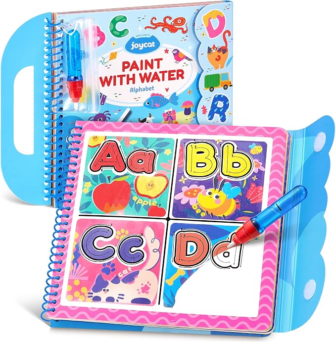 JoyCat Alphabet Water Coloring Book for Toddlers 3-5, Reusable 14 Pages by JOYCAT