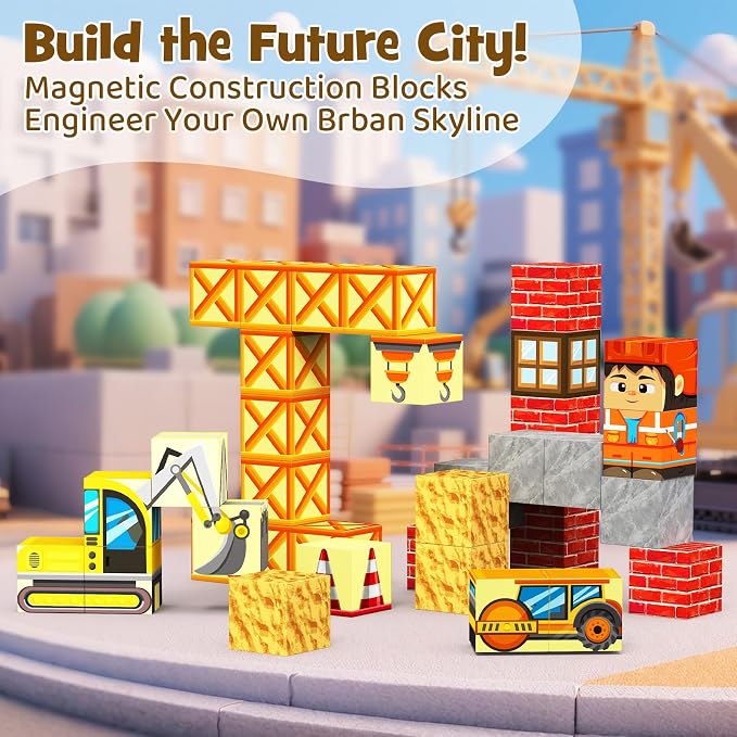 Magnetic Building Blocks for Kids, STEM Engineering Travel Toys with Portable Iron Box, Educational Construction Set for Toddlers Ages 3-8（35 Piece） - Image 5