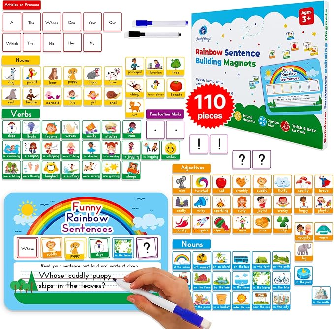 110 PCS Sentence Building Kit for Kids, Speech Speak Spell – Simply Magic by SimplyMagic