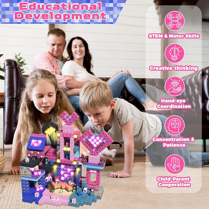 150Pcs Magnetic Blocks, Musical Band Magnetic Building Blocks, Constructions Toys for Kids Age 3 4 5 6 7 8 9 10, STEM Montessori Stacking Toy Boys & Girls Birthday Chritmas Gifts - Image 6