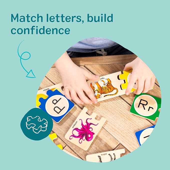Melissa & Doug Self-Correcting Alphabet Wooden Puzzles with Storage Box (52 pcs) ABC Puzzles, Wooden Alphabet Puzzle for Kids Ages 4+ (Pack of 6) - Image 2