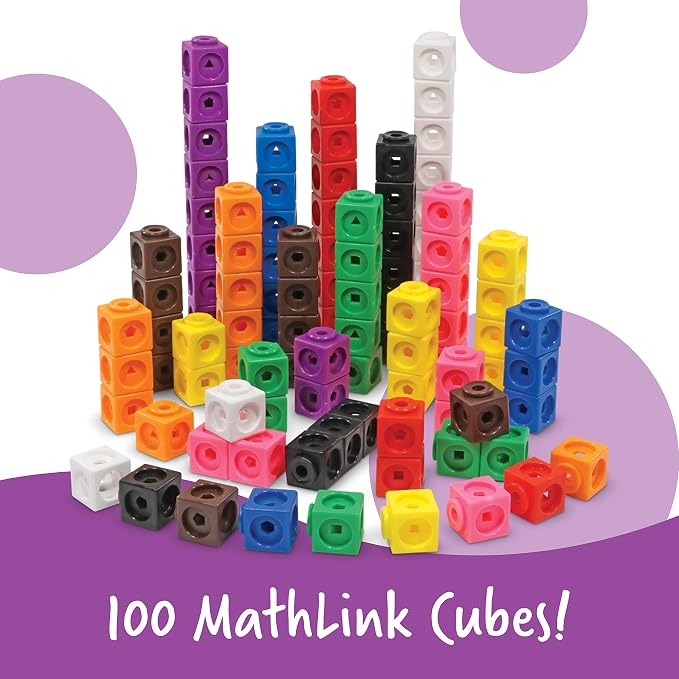 Learning Resources MathLink Cubes Elementary Math Activity Set - - Image 3