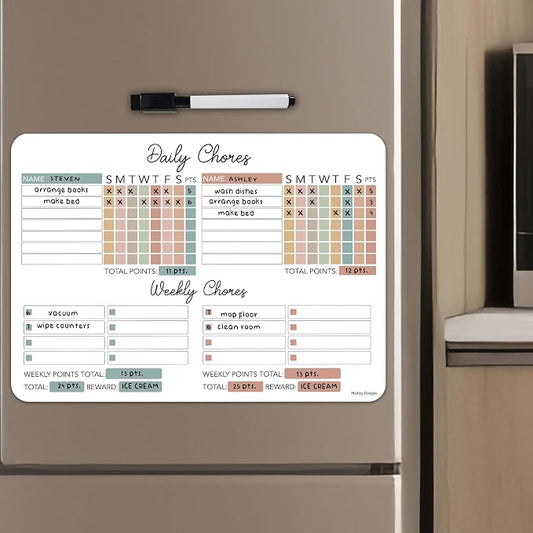 Magnetic Chore Chart for Kids Multiple Kids, Chore Board Adults and Teens by HadleyDesigns
