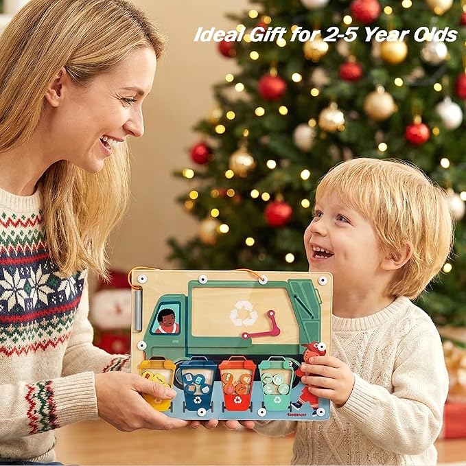 TOP BRIGHT Magnetic Garbage Sorting Maze Toy, Montessori Toy for Kids 2-5 - Image 5