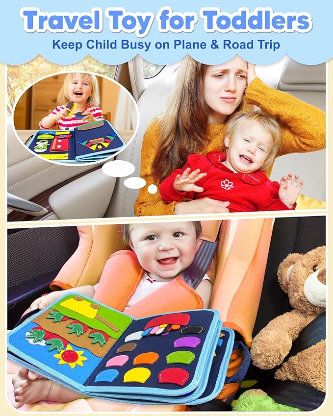 Exorany Busy Board Montessori Toys for Toddler Boy Birthday Gift Busy Book - Image 2