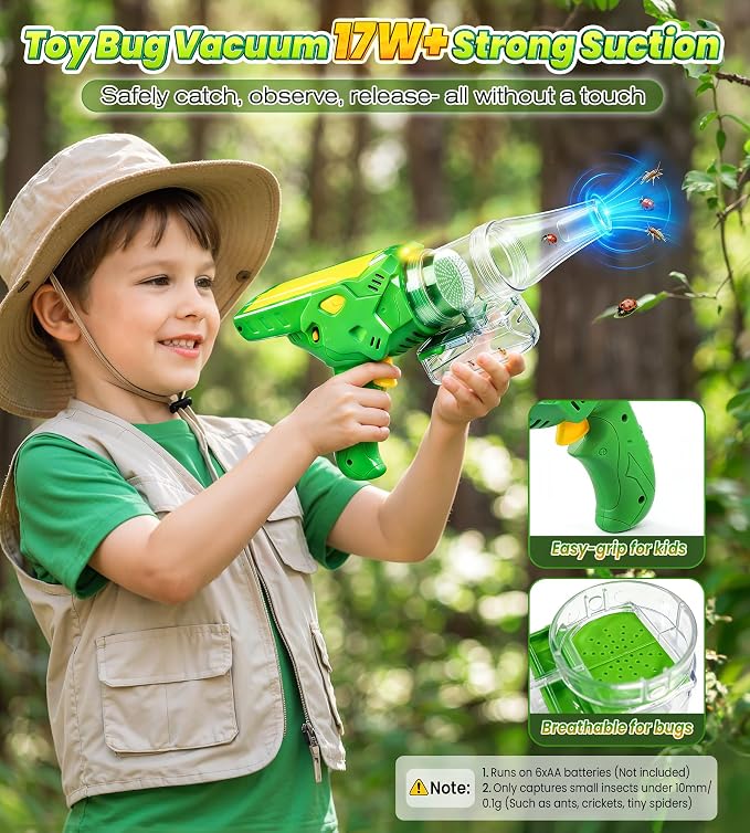 Bug Catcher for Kids Age 3-12, Bug Vacuum Catching Kit with Bug Collector - Image 3