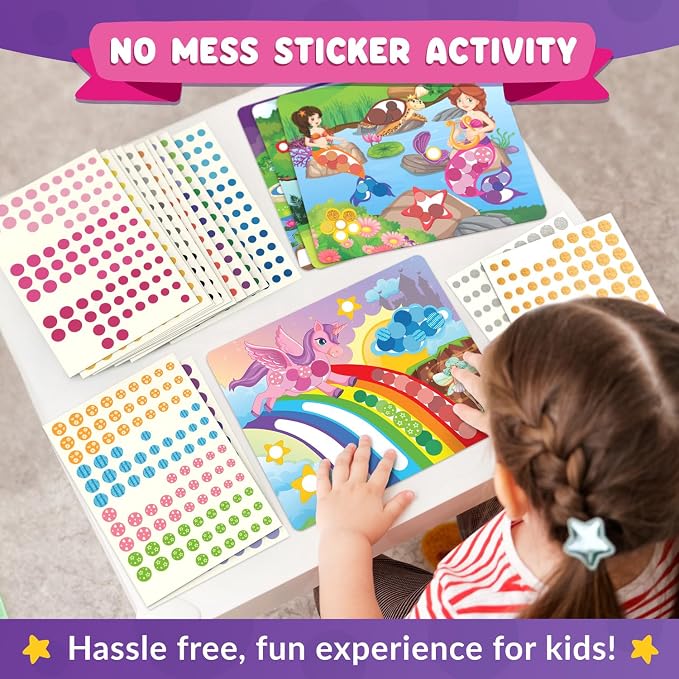 Dot Art Activity - Unicorn & Princess Sticker Kit, Toys for 3 Year Old Girl - Image 8