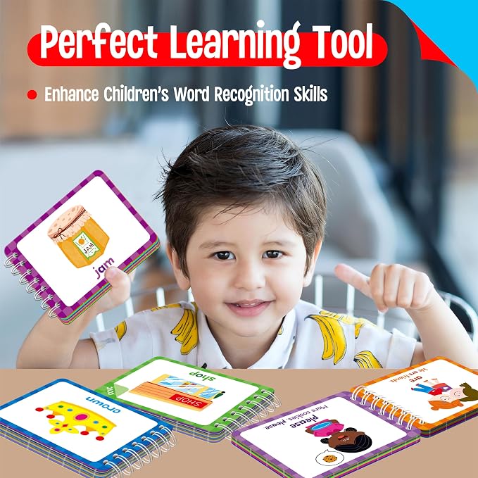 4 Kindergarten Learning Flipbooks, Double-Sided Mini Book Set - CVC, CVCC&CCVC, Sight Words & First Words, Early Educational Language Learning Tool for Kids - Image 5