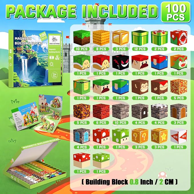 100PCS Magnetic Blocks, Building Cubes, Boys Kids Gifts Toys - Image 2
