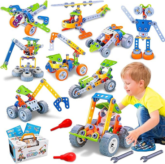 10 in 1 STEM Toys for 4 5 6 7 8+ Year Old Boy Girl Birthday Gifts Building Toys for Kids Ages 4-8 5-7 6-8 Educational Learning Stem Activities for Boys 3-5 4-6 8-10 Creative Games Valentine Idea Gift