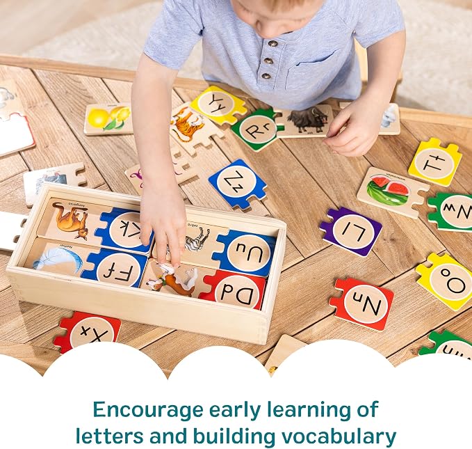 Melissa & Doug Self-Correcting Alphabet Wooden Puzzles with Storage Box (52 pcs) ABC Puzzles, Wooden Alphabet Puzzle for Kids Ages 4+ (Pack of 6) - Image 6
