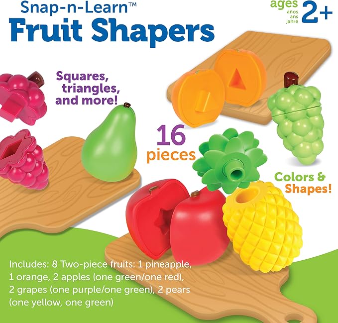Learning Resources Snap-n-Learn Fruit Shapers,Fine Motor Toy for Toddlers, Ages 2+ - Image 6