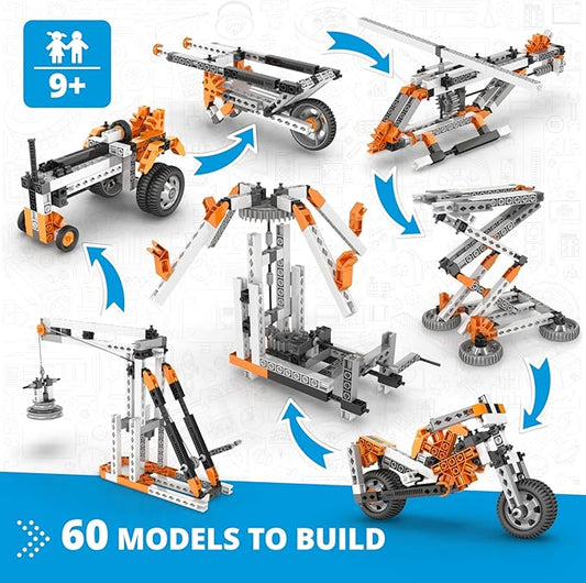 Engino STEM Toys, Simple Machines, Building Kit, Construction Toys for Kids 9+, Gifts for Boys & Girls, Learning & Education Set, Engineering Kit, STEM Projects (60 Model Options)