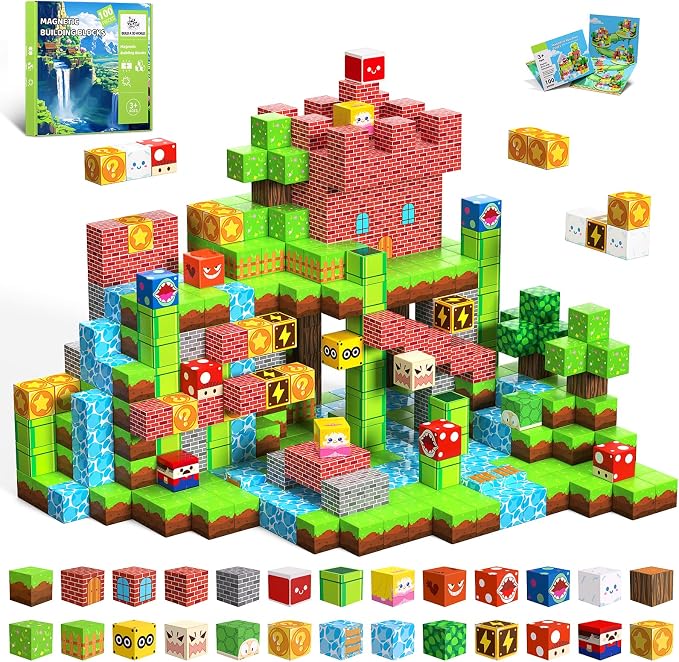 100PCS Magnetic Blocks, Building Cubes, Boys Kids Gifts Toys by SSAWER