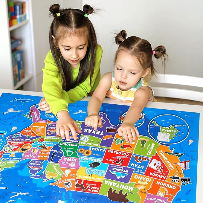 Jumbo Floor Puzzle for Kids,70-Piece USA Map Jigsaw Puzzle Ages 3-8 - Image 5