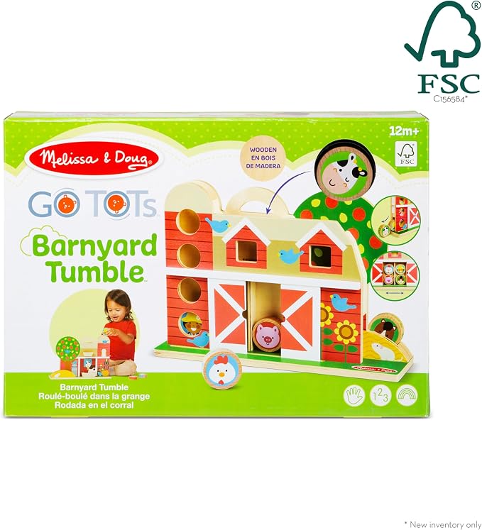 Melissa & Doug GO Tots Wooden Barnyard Tumble with 4 Disks - FSC Certified - Image 6