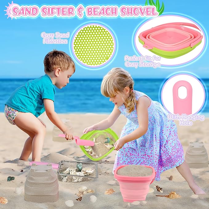 FHOZGECY Beachcombing Treasure Kit with 2 Sifters for Family Beach Vacation - Image 3
