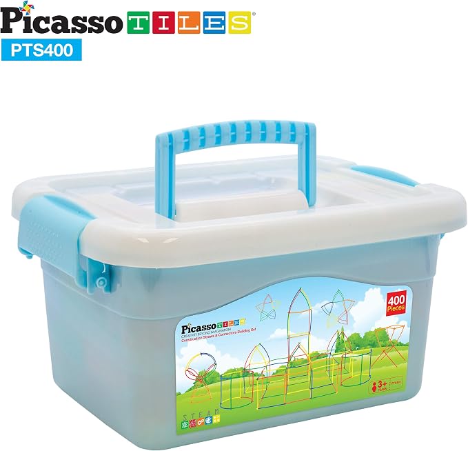 PicassoTiles 400 Piece Straws and Connectors, STEM Construction Set Ages 3+ - Image 9