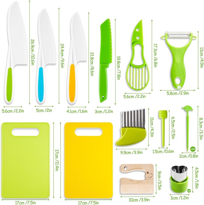 40Pcs Kids Knife Set for Real Cooking | Montessori Kitchen Tools | Age 4-12 - Image 3