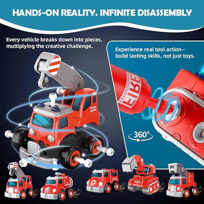 Rescue Hero 5-in-1 Transforming Robot and Fire Truck Toy for Boys 3-8 - Image 6