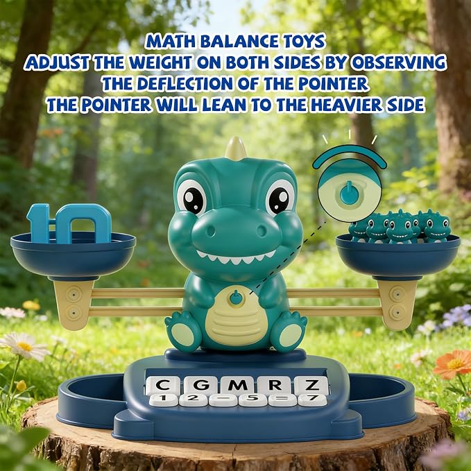 Snugzy Dinosaur Balance Counting Toys Math Game Montessori Toys Learning Games for Kids Educational Toy Gifts for Boys Girls Age 5-7 - Image 4
