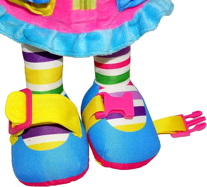 June Garden 15.5" Dressy Friends Belle - Educational Stuffed Plush Doll for Kids and Toddlers 2 Years and Up - Montessori Buckle Soft Toy - Image 9