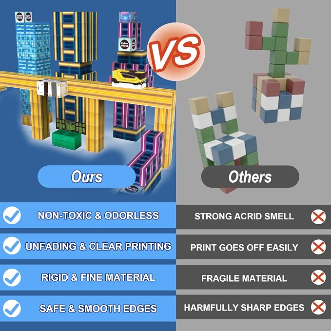 Magnetic Building Blocks for Kids Ages 3 4 5 6 7 8 9 10, 90 PCS Pixel Style Magnet Cubes, STEM Building Toy with Strong Magnetic, Creative Gift for Boys and Girls(0.8 Inch) - Image 5