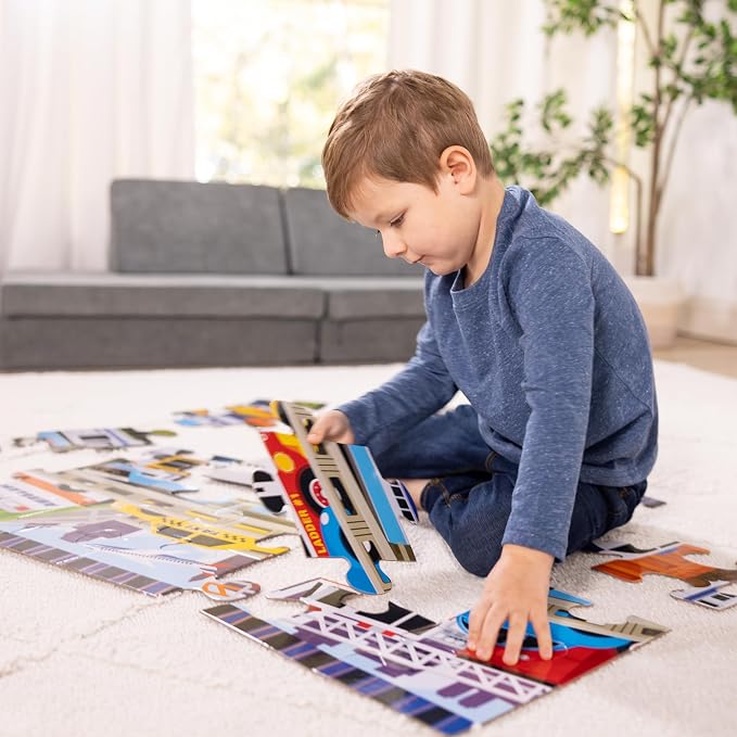 Melissa & Doug Traffic Jam Jumbo Floor Puzzle (24 Pieces, 2 x 3 Feet), Vehicle-Themed Jigsaw Puzzle for Preschoolers and Kids Ages 3+ - FSC Certified - Image 5