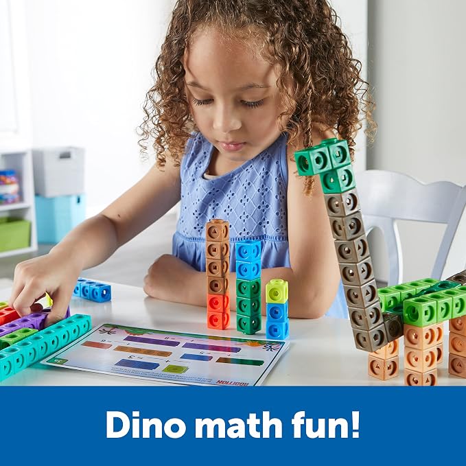 Learning Resources MathLink Cubes Activity Set: Dino Time - Image 2