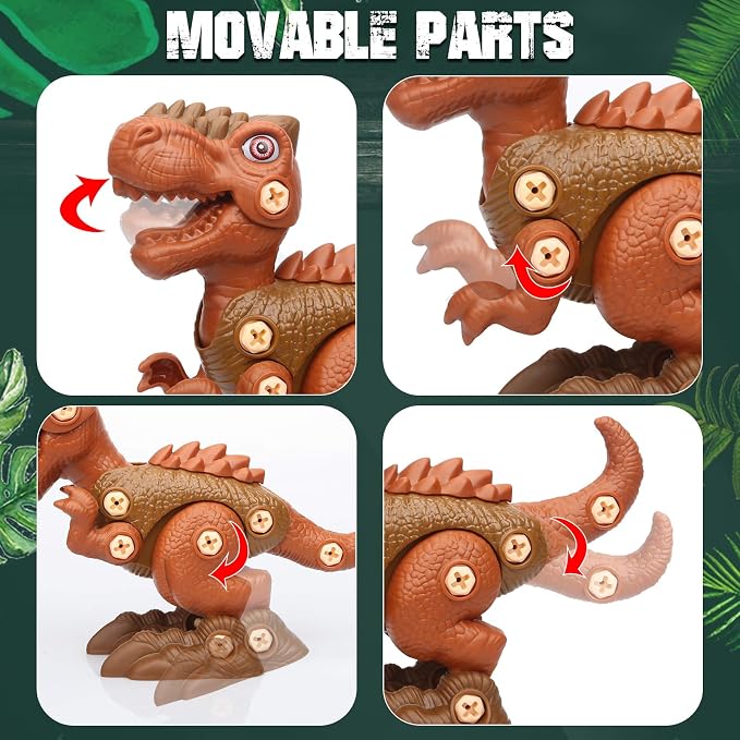 Sanlebi Take Apart Dinosaur Toys for 4 5 6 7 Year Old Boys Kids Building Toy Set with Electric Drill Construction Engineering Play Kit STEM Learning for Boys Girls Age 3 4 5 Year Old - Image 3