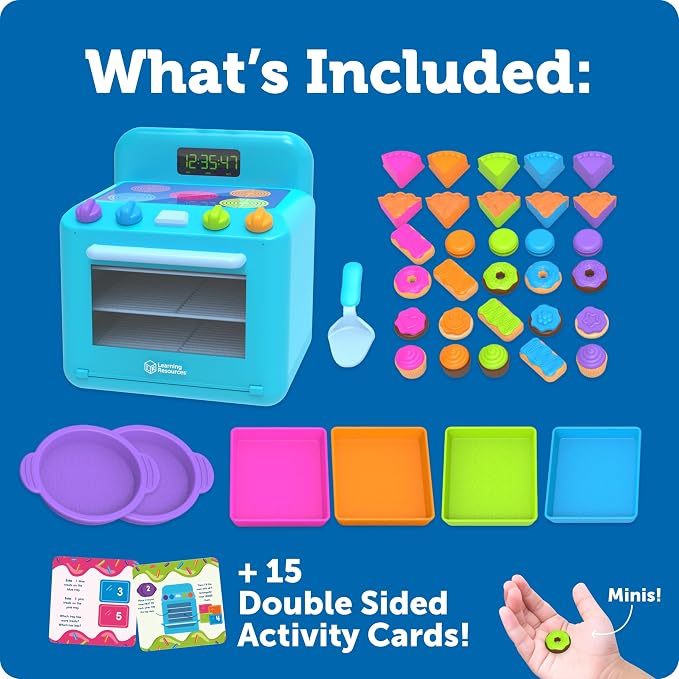Learning Resources Sorting Sweets Mini Oven, Play Food, Kids Kitchen Playset, Pretend Play Toys, Mini Food, Sorting Toys, Montessori Cooking Set for Toddlers - Image 6