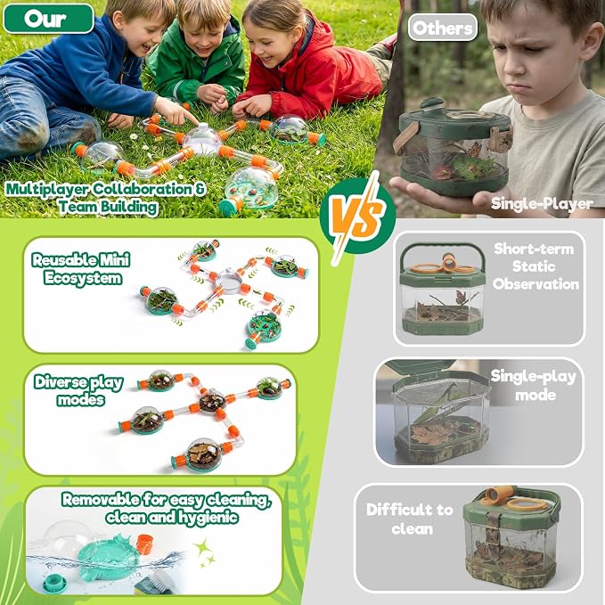 Bug Catcher Kit for Kids, Insect Catching Set with Bug Habitat, Magnifier - Image 4