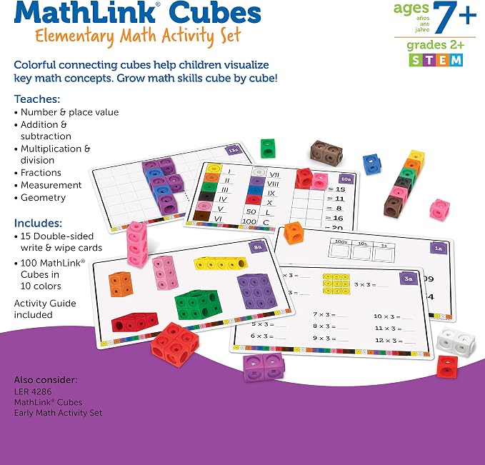 Learning Resources MathLink Cubes Elementary Math Activity Set - - Image 6