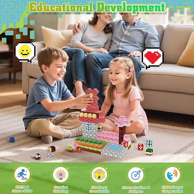 Magnetic Blocks Toys for Kids Age 3+, Forest World, 150PCS - Image 4