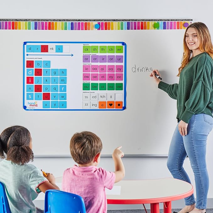 hand2mind Advancing Phonics Word Work Demonstration Set, Jumbo Poster with 108 Tiles, Magnetic Classroom Supplies, Whiteboard Magnets for Teachers, Science of Reading Manipulatives - Image 7