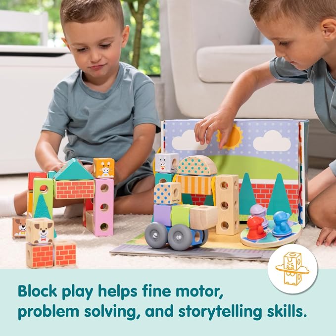 Melissa & Doug Blockables Town Connectable Wooden Building Blocks - Image 5